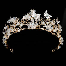 Tiaras And Crown HADIYANA Romantic Butterfly Design Women Wedding Party Corona Princes Zircon BCY8890 Accesorios para el cabello 2024 - buy cheap