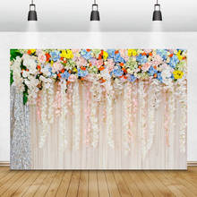 Laeacco Wedding Photography Backdrops Floral Poster Curtain Flowers Birthday Backgrounds Birthday Photophone Newborn Photozone 2024 - buy cheap