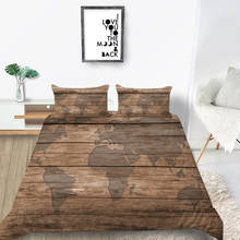 Juego de cama con mapa del mundo, cubierta nórdica creativa 3D, suave, Vintage, doble, individual, diseño único 2024 - compra barato