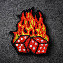 Flame Size:5.2x6.0cm DIY Patch Embroidered Cute Badges Hippie Iron On Kids Cartoon For Clothes Stickers 2024 - buy cheap