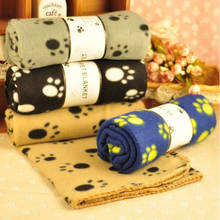 Lovely Pet Dogs Cats Bed Mat Blanket Soft Warm Fleece Paw Print Design Pet Puppy Bed Sofa Pet Warm Product Cushion Cover Towel 2024 - buy cheap