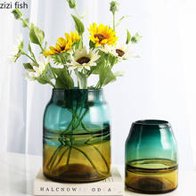Gradient Glass Vase Modern Home Decoration Desktop Vase Ornaments Hydroponics Flower Arrangement Container Artificial Flower 2024 - buy cheap
