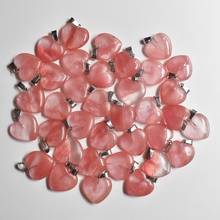 Collar de corazón de sandía Natural, piedra roja de amor, ajuste de joyería, 20mm, 50 Uds., venta al por mayor, 2020 2024 - compra barato