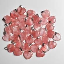 2020 Fashion good quality Natural Watermelon red Stone love Heart Pendants fit jewelry making 20mm 50pcs Wholesale free shipping 2024 - buy cheap