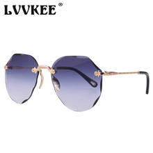 2020 Hot Fashion Brand Design Vintage Rimless Pilot Sunglasses Women Retro Cutting Lens Gradient Sun Glasses for Female UV400 2024 - buy cheap