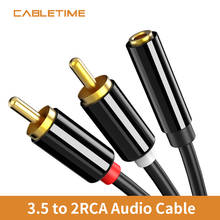 Cabletime-cabo rca para aux 3.5mm de áudio, cabo estéreo, multimídia, amplificador de tv, alto-falante, cabo rca, nnavegação por cabo 2024 - compre barato