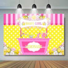 Limonada chá de fraldas pano de fundo menina chá de fraldas decoração de festa tema limão menina chá de fraldas fundo photostudio 2024 - compre barato