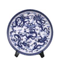 Jingdezhen pottery blue and white dragon pattern plate home living room ornaments 2024 - buy cheap