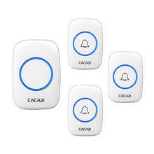 CACAZI Wireless Doorbell DC Battery-operated 300M Range 60 Chimes Waterproof Home Cordless Flash Door Bell 3 Button 1 Receiver 2024 - buy cheap