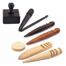 Herramienta de artesanía de cuero y madera, juego de herramientas redondas para cortar Bordes de madera, bruñidor, para trabajo de cuero DIY 2024 - compra barato