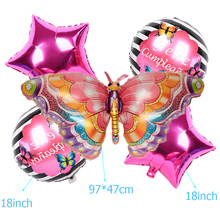 Balão folha de alumínio com borboleta e animal, decoração para festa de aniversário, bexiga de gás, para adultos e crianças, 1 conjunto 2024 - compre barato