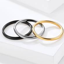 Simple 2mm Tungsten Steel Rings for Women Men Fashion Minimalist Thin Rings Elegant Party Tail Ring Size #5- #11 2024 - buy cheap