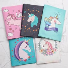 2020 Fashion Cute Unicorn Cartoon Passport Cover Men Women PU Leather Travel Passport Holder Case Card ID Holders 14.5*10cm 2024 - buy cheap