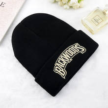 New Fashion Black Knitted Embroidery BACKWOODS Letter Cap Hat Warm Winter Beanie Skullies Cap Hat For Women Men Christmas Gift 2024 - buy cheap