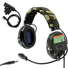 Tático softair sordin fone de ouvido redução ruído eearmuffs caça airsoft fone de ouvido fg + ptt u94 kenwood 2 pinos plug 2024 - compre barato