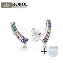 2021 Popular 100% 925 Sterling Silver Multi-Color Arches Stud Earrings Fashion Earrings for Women Fine Jewelry Gift 297077NRPMX 2024 - buy cheap