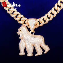 Animal Orangutan Pendant Bling AAA Zircon Men's Hip Hop Necklace Rock Jewelry 2024 - buy cheap