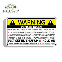 EARLFAMILY 13cm x 7.3cm Vehicle Safety Warning Rules Sticker Decal Window Graphic Bumper JDM Waterproof Car Stickers 2024 - buy cheap