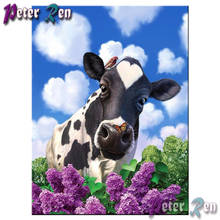 5d vaca borboleta flor de diamante pintura em ponto cruz quadrado completo/redondo bordado imitação de diamante imagem de decoração de casa 2024 - compre barato