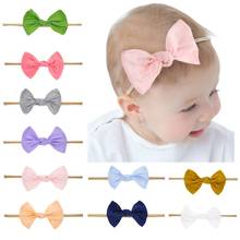 Diadema elástica de nailon para niña y niño, bandanas de tela suave, accesorios bonitos para el pelo de bebé, tocado HC145 2024 - compra barato