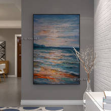 100% hecho a mano de la pintura al óleo abstracta de paisaje pared arte minimalista sobre lienzo moderno para sala de estar dormitorio 2024 - compra barato