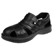 Sandálias masculinas de verão, antiderrapantes, na praia, casual e plana, de couro, sapatos casuais, 2021 2024 - compre barato