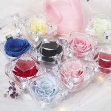 Eternal Rose Preserved Flower Rose Forever Rose Artificial Flower Acrylic Ring Box Gift Valentine's  Mother's Anniversary 2024 - buy cheap