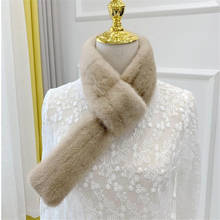 Cuello de piel de visón Real para mujer, bufanda de piel Natural 100%, esponjosa, elegante, silenciador B2 2024 - compra barato