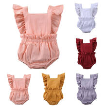 Pudcoco US Stock 0-24M 5 Colors Newborn Fashion Baby Girl Bodysuit Sleeveless Cotton Jumpsuit Playsuit Summer Clothes Outfit 2024 - buy cheap