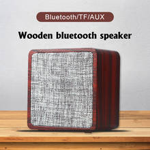 Миниатюрный винтажный деревянный Bluetooth аудио портативный тканевый сабвуфер HiFi беспроводной динамик стерео MP3 музыкальный плеер TF/AUX маленький 2024 - купить недорого