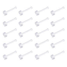 20g Clear Nose Ring Retainer Bioflex Nose Bone Rings Studs Piercing Jewelry Flat Top 2024 - buy cheap