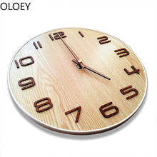 Modern Design Large 3d Wall Clock Silent Wood Living Room Bedroom Home Decor Wall Watch Solid Wood Relogio De Parede Gift Ideas 2024 - buy cheap