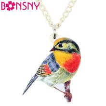 Bonsny-collar de acrílico colorido con pájaro de Acacia roja, Gargantilla, joyería, amuletos para chicas y adolescentes, regalo de fiesta, gran oferta, novedad de 2019 2024 - compra barato