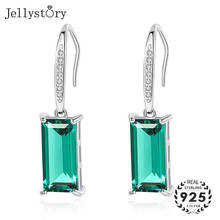 Jellystory Trendy 925 Sterling Silver Drop Earrings with Spinel Emerald Gemstones for Women Earring Fashion Jewelry Wedding Gift 2024 - buy cheap