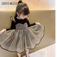 Meri ammi crianças menina roupas pontos manga longa vestido floral tutu vestido para 1-7 anos menina 2024 - compre barato