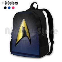 Mochila de senderismo al aire libre con diseño de gato de la flota estelar, accesorio de viaje para acampar, impermeable, Startrek, serie original 2024 - compra barato