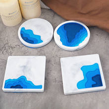 DIY resina epoxi cristal pegamento Irregular bandeja océano terrazas paisaje posavasos espejo moldes de silicona Envío Directo 2024 - compra barato