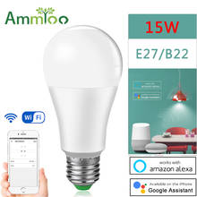 WIFI Dimmable Smart Light LED Bulb 15W E27/B22 Smart Bulb Amazon Alexa Google Home IOS/Android APP Control LED Lamp Lampara 2024 - buy cheap