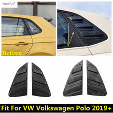 Rear Window Triangle Shutters Decoration Cover Trim Carbon Fiber Look / Black Accessories For VW Volkswagen Polo 2019 - 2022 2024 - buy cheap