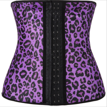 Pink Purple Latex Waist Trainer Leopard Printing Corset Sports Underbust Bustier Hooks & Eyes Gorset Steel Boned Korse Outwear 2024 - buy cheap