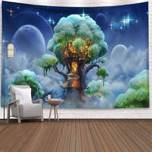 Psychedelic Moon Starry Tapestry Flower Wall Hanging Room Sky Carpet Dorm Tapestries Art Home Decoration Accessories 2024 - buy cheap
