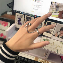 Мужское кольцо из двух частей, регулируемое кольцо с крестом в Корейском стиле, массивное Ювелирное Украшение в стиле панк 2024 - купить недорого