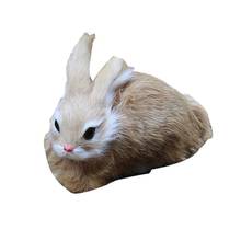 Mini conejo de peluche de simulación realista, juguete de 15cm, modelo de conejo, regalo, Mini decoración del hogar 2024 - compra barato