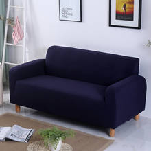 Темно-синий чехол для дивана для гостиной стрейч большая эластичность сплошной чистый цвет секционные Чехлы Fundas De Sofa чехлы для диванов 2024 - купить недорого