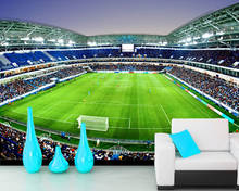 Papel de parede Stadium football field 3d wallpaper,living room sofa TV wall bedroom wall papers home decor restaurant bar mural 2024 - buy cheap