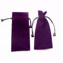10 шт./лот 7,5x18 см фиолетовая бархатная сумка с длинными полосками, подарочная упаковка, бархатные мешочки, ювелирные изделия, серьги, подставка, упаковка, сумки 2024 - купить недорого