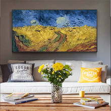 Van gogh wheatfield com corvos mundialmente famoso pintura reproduções na parede arte quadros em tela paisagem cuadros decoração 2024 - compre barato