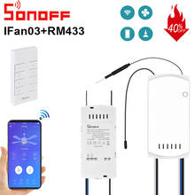 Sonoff IFAN03/RM433 Wifi Smart Ceiling Fan Dimmer Switch Fan with Led Light Speed Remote Control 433mhz Work with Google Home 2024 - buy cheap