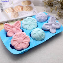 Food Grade Soft Silicone Handmade Soap Mold Six Cavities Insect Butterfly Soap Silicone Mold Soap Making Supplies Cake Decor 2024 - buy cheap