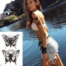 Temporary Tatoo Sticker Body Art Black Butterfly Snake Flower Water Transfer Fake Tattoo Flash Tatto for Woman Man 2024 - buy cheap